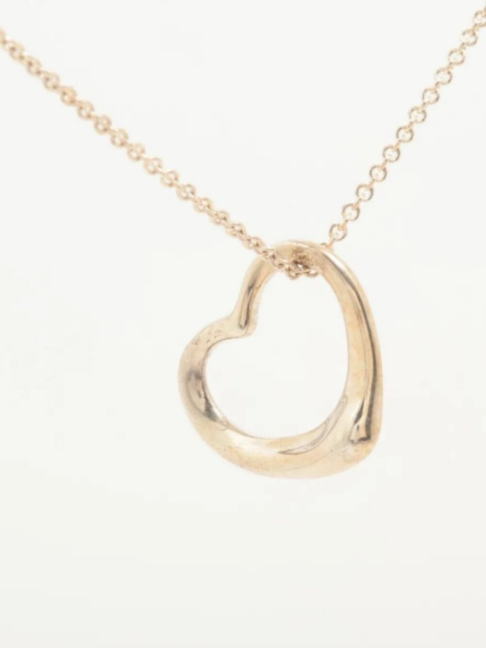 Tiffany & Co. Open Heart Pendant Necklace Silver